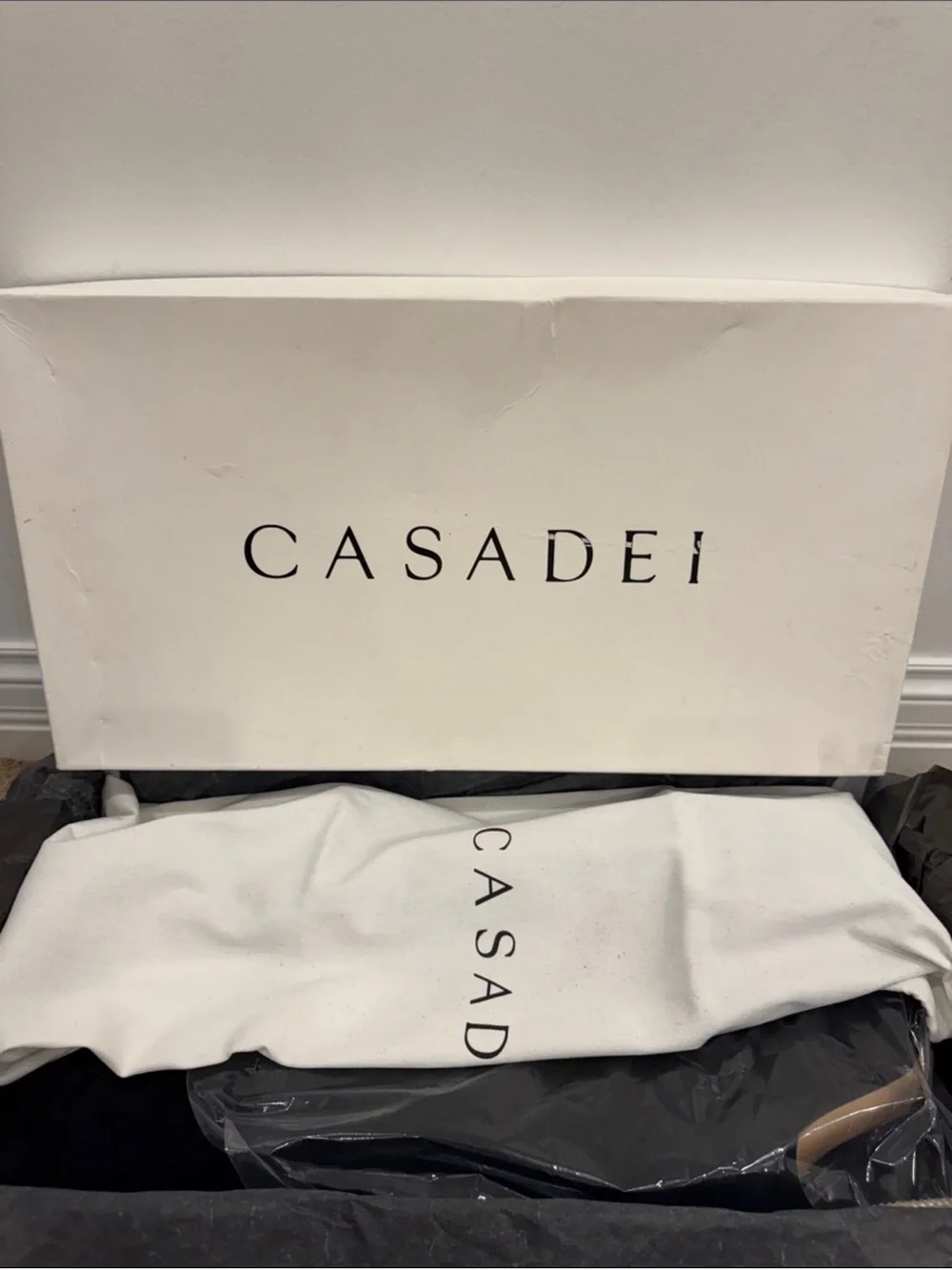 Casadei Black Suede Over The Knee Pearl Heel Boots 37 / US 7 Statement Luxury